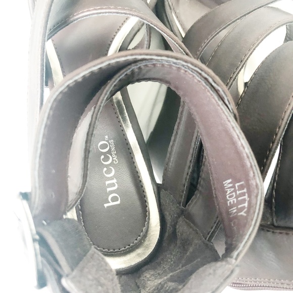 BUCCO Litty Brown Strappy Wedge Sandal - Picture 7 of 8
